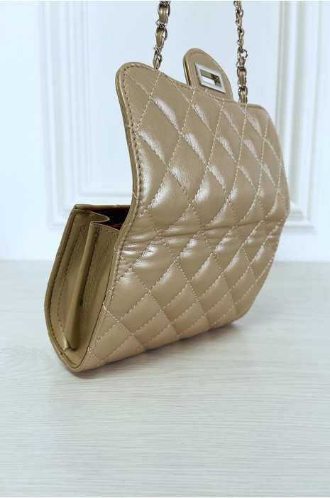 Mini sac à main doré matelassé à chaîne bandoulière - 11