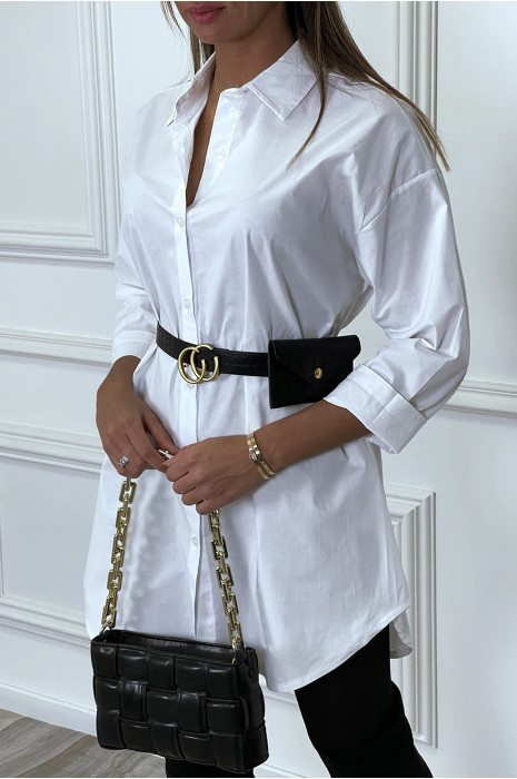 Chemise longue femme avec ceinture hotsell