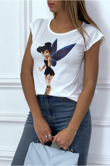 Tee-shirt blanc avec dessin à l'avant - 2