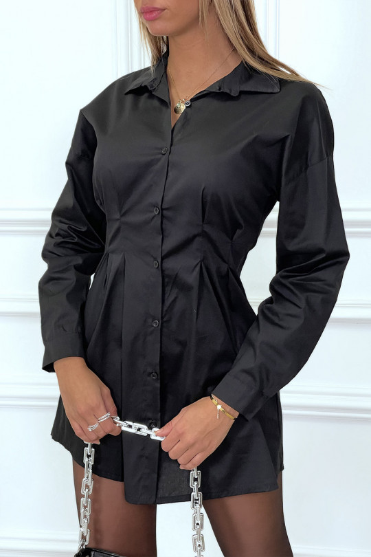 RoBZ chemise noire en coton cintré avec plis à la taille - 2