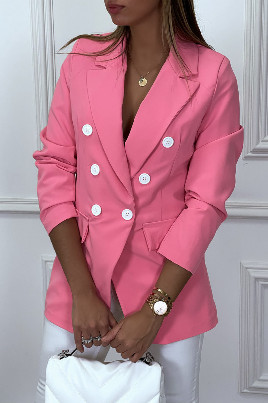 fuchsia pink blazer jacket