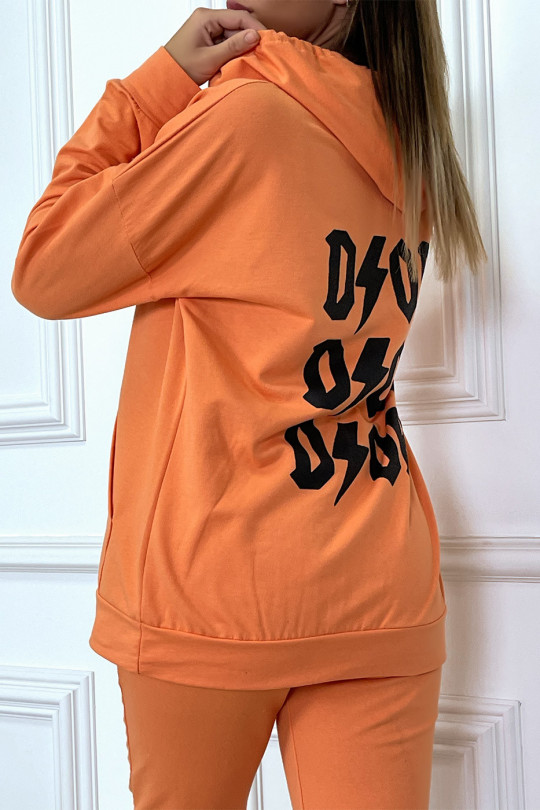 Orange hooded sweatshirt and jogging set - 9