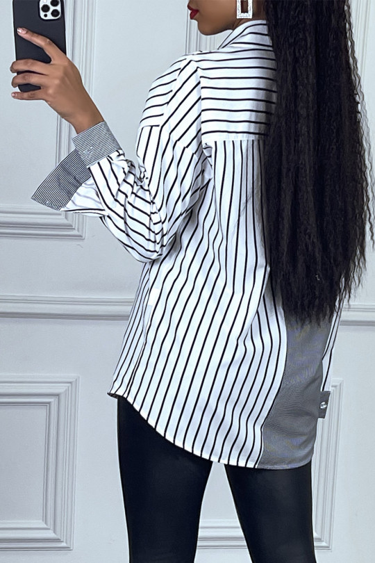 Chemise rayé avec deux motif noir et blanc - 4