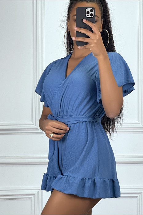 Royal doorschijnende playsuit met ruches - 3