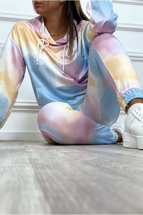 jogging sets Ensemble sweat et pantalon jogging tie and dye bleu