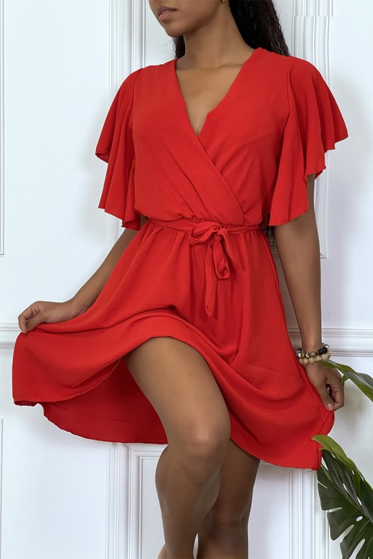 Robe patineuse rouge cache coeur - 2