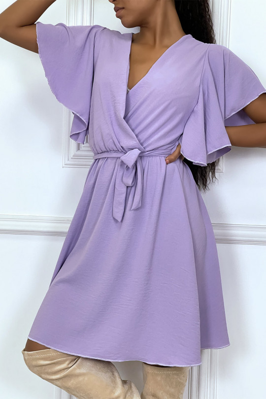 Robe patineuse lilas cache coeur - 2