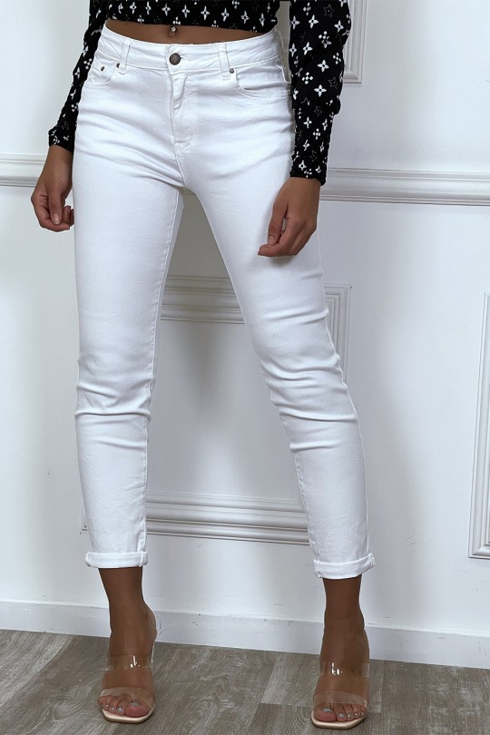 White slim jeans with basic waist and pockets - 2