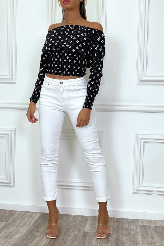 White slim jeans with basic waist and pockets - 3