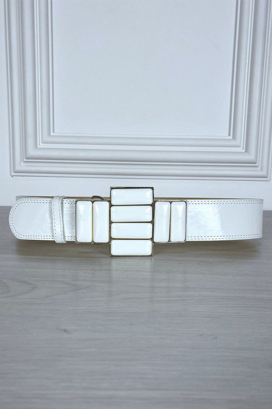 White belt with large jeweled buckle - 4