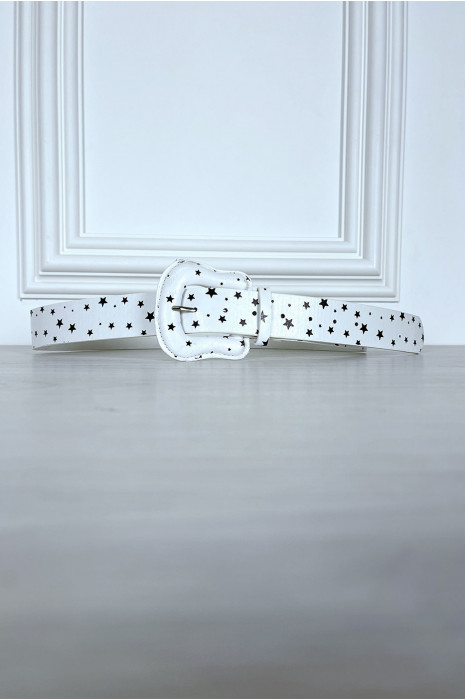 Witte riem met faux-sterrenprint - 2