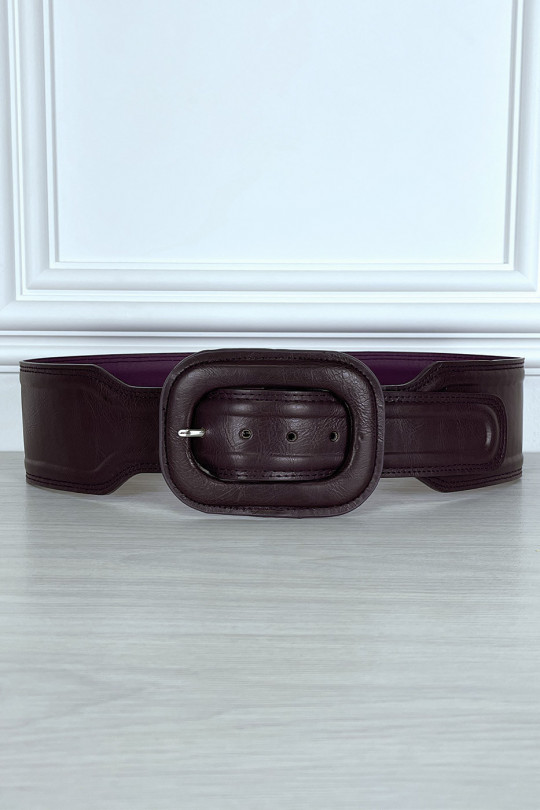 Trendy purple faux leather belt - 1