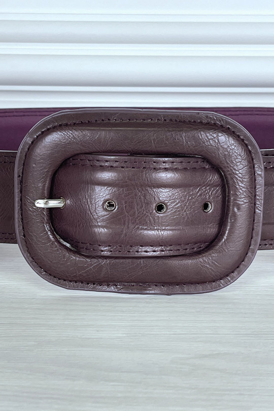 Trendy purple faux leather belt - 2