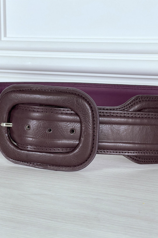 Trendy purple faux leather belt - 3