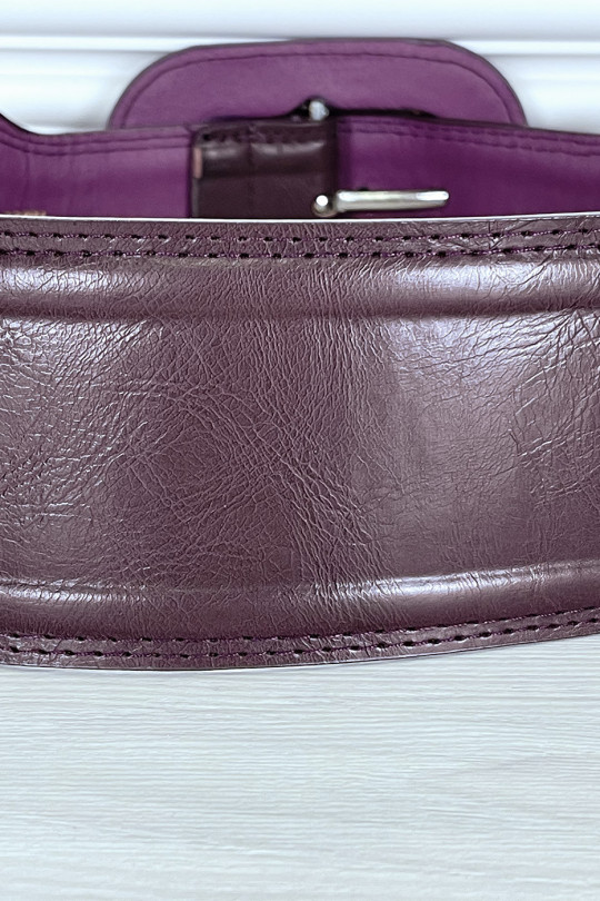 Trendy purple faux leather belt - 4