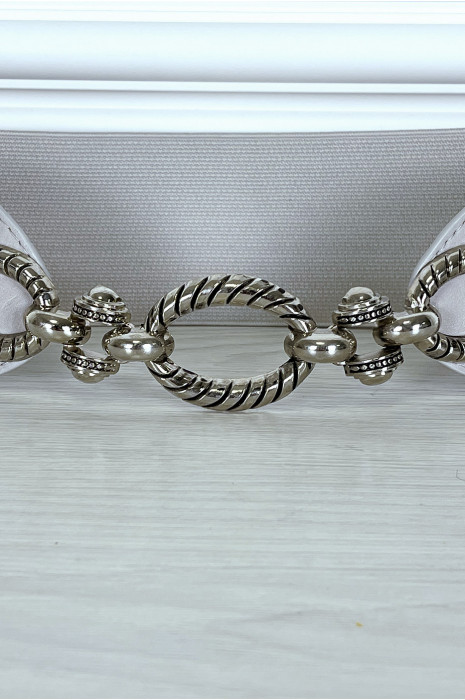 Gray elastic belt with chain buckle - 2