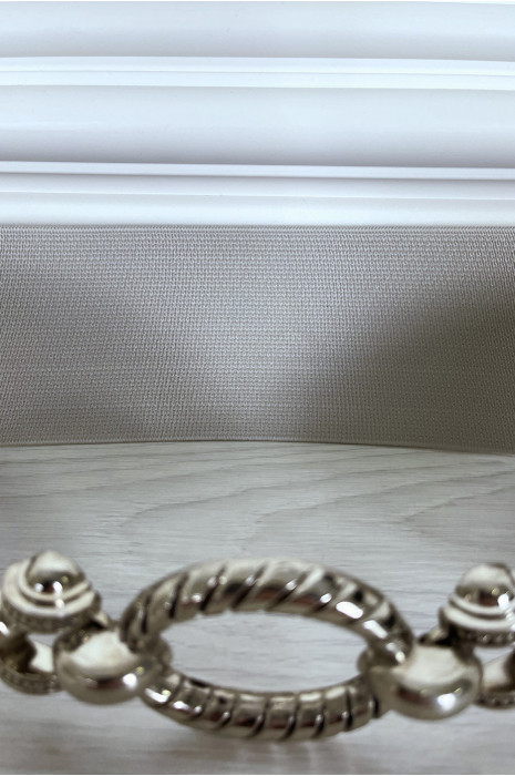 Gray elastic belt with chain buckle - 5