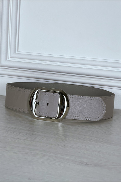 Ceinture grise chic à boucle argentée - 3