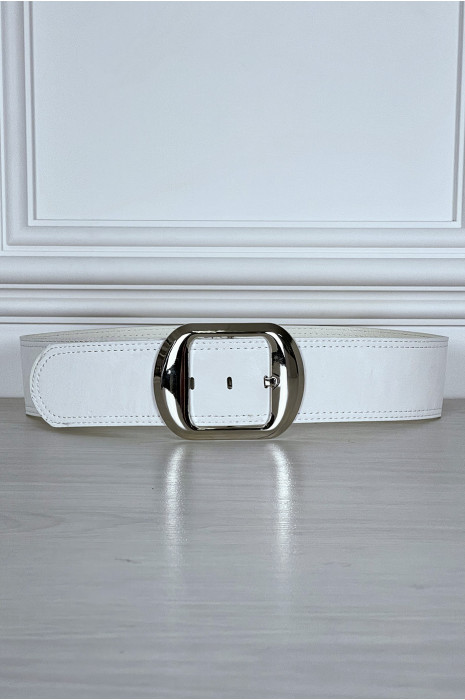 Ceinture grise chic à boucle argentée