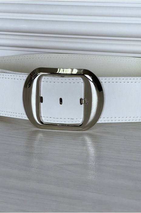 Ceinture grise chic à boucle argentée