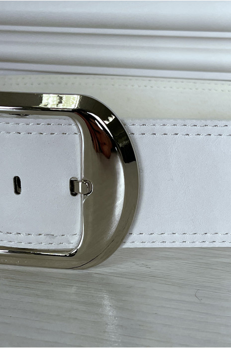 Ceinture grise chic à boucle argentée