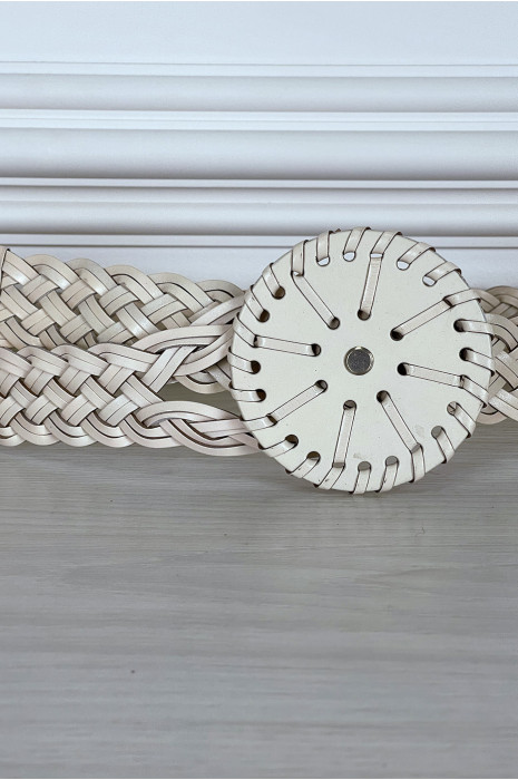 Ceinture bohème beige tressée - 2