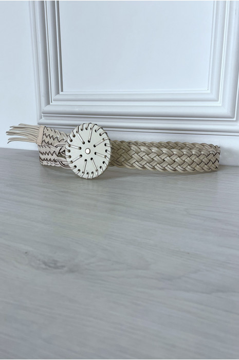 Ceinture bohème beige tressée - 3