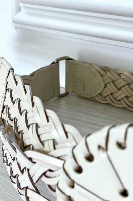 Ceinture bohème beige tressée - 5