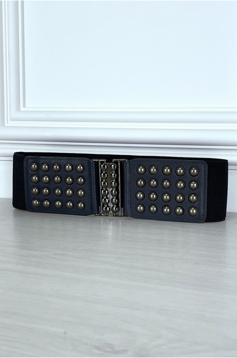 Ceinture élastique marine avec détails cloutés