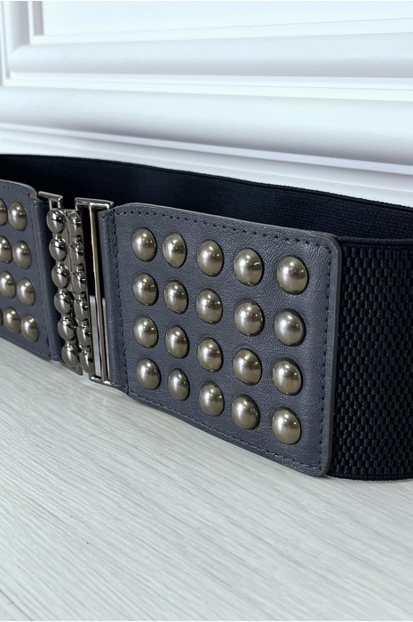 Ceinture élastique marine avec détails cloutés