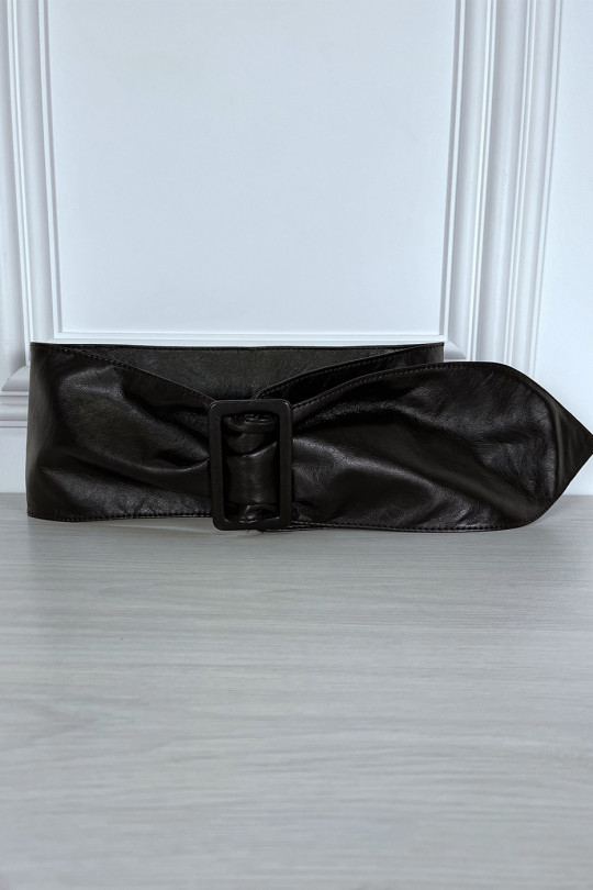 Adjustable brown faux leather belt - 4