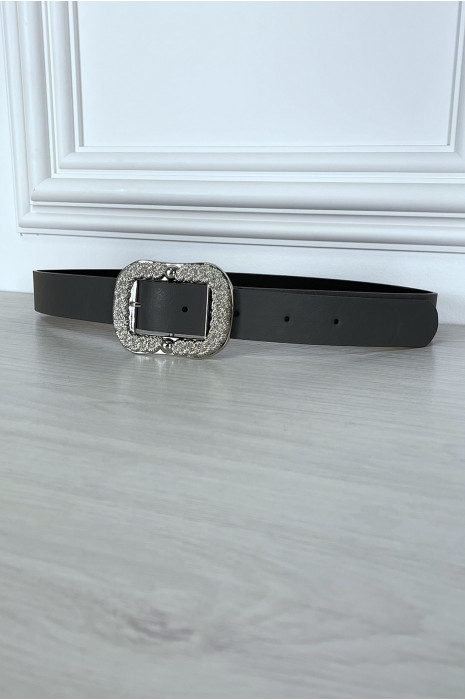 Ceinture grise tendance avec boucle en argent - 2