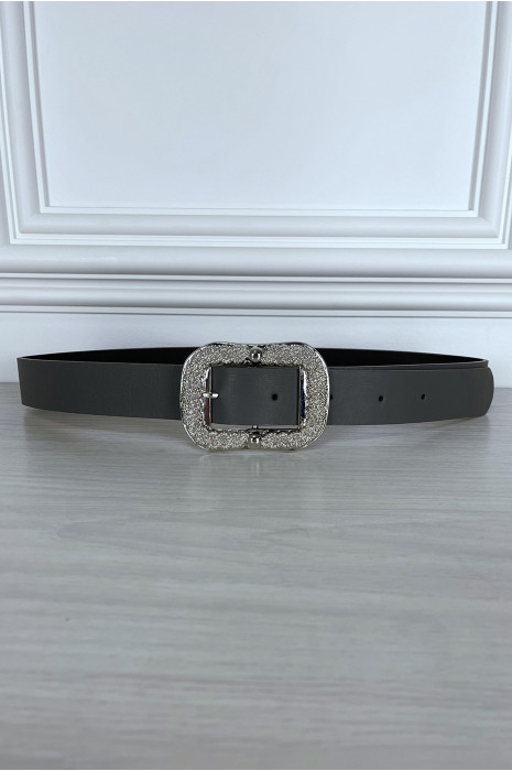 Ceinture grise tendance avec boucle en argent - 4