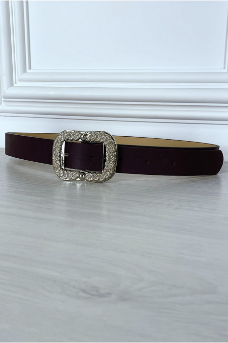 Ceinture violette tendance avec boucle en argent - 3