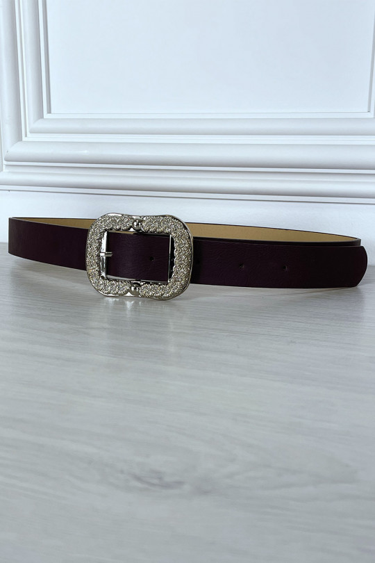 Trendy purple belt with silver buckle - 3