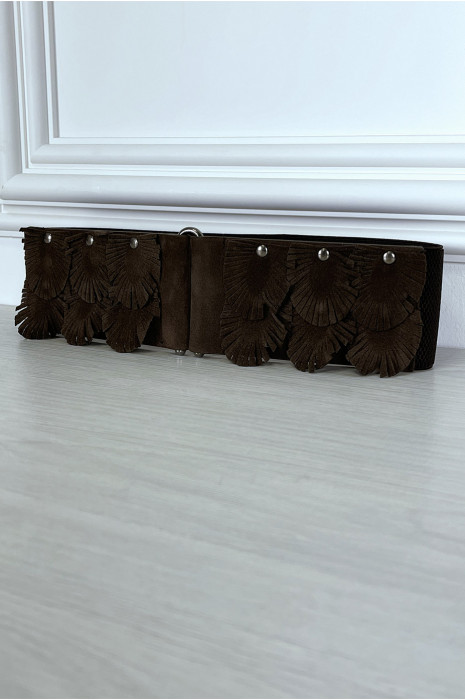 Bohemian belt with suede-style fringe - 1