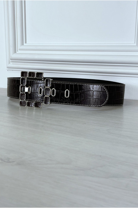 Ceinture marron à boucle tendance - 1