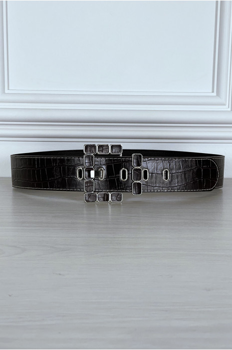 Bruine riem met trendy gesp - 2