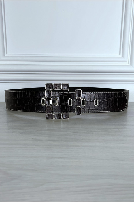 Bruine riem met trendy gesp - 3