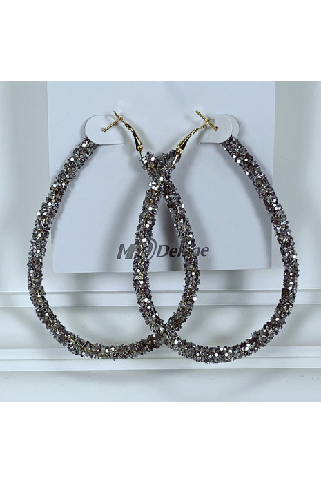 Boucles d'oreille créoles en forme de gouttes dorées - 1