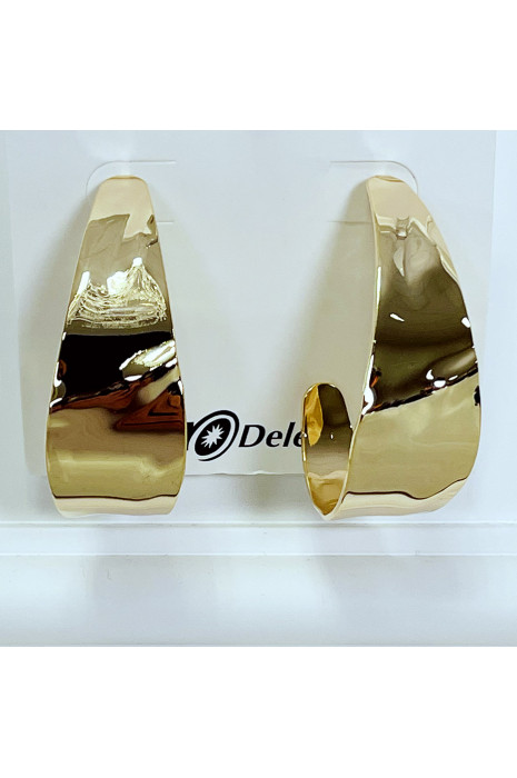 Gouden half-creoolse oorbellen - 3