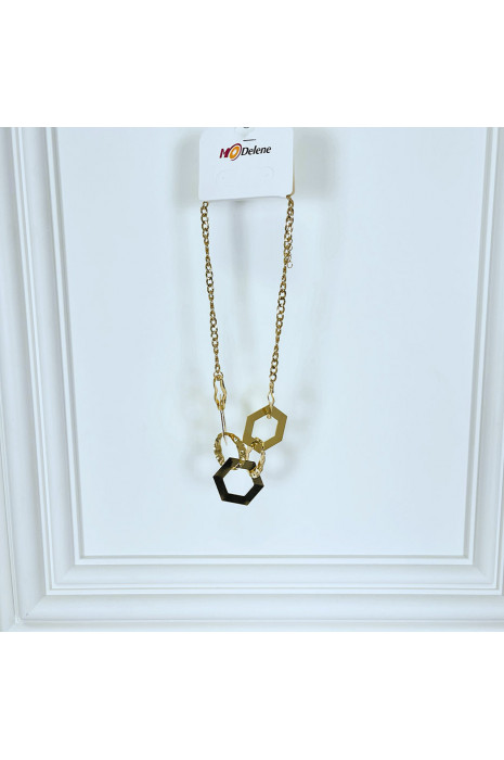 Collier doré pour femme avec formes géométriques