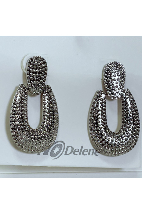 Boucles d'oreilles argentées avec billes en relief - 3