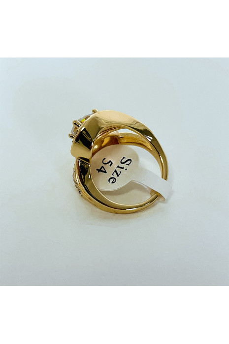 Bague brillante dorée avec pierres entremêlées