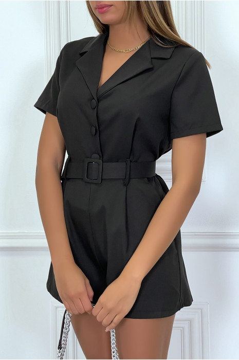 combishort blazer noir avec ceinture - 4