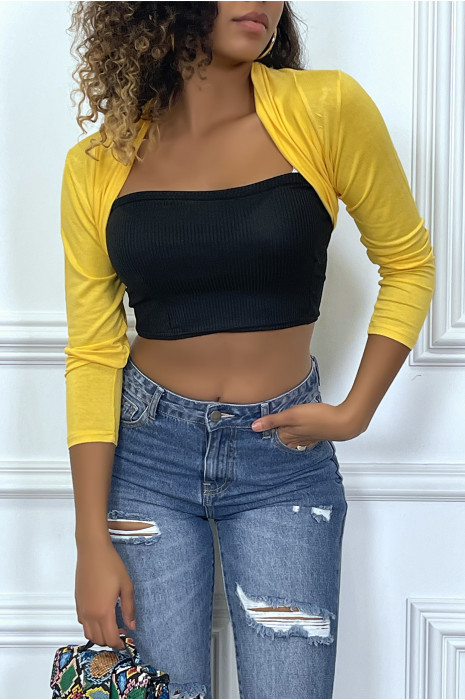 Gele strakke bolero - 1