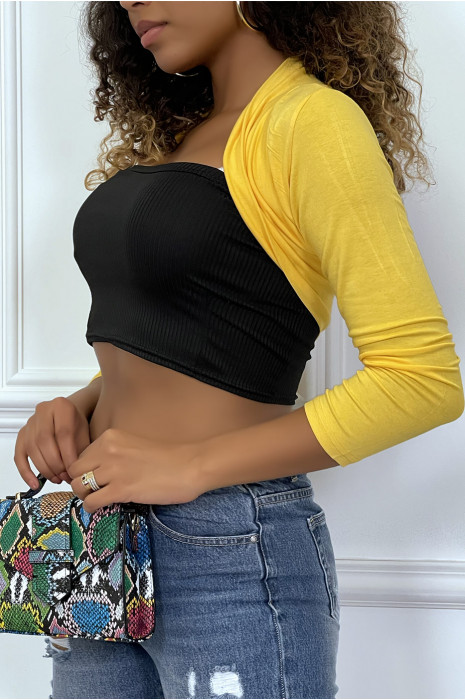 Gele strakke bolero - 3