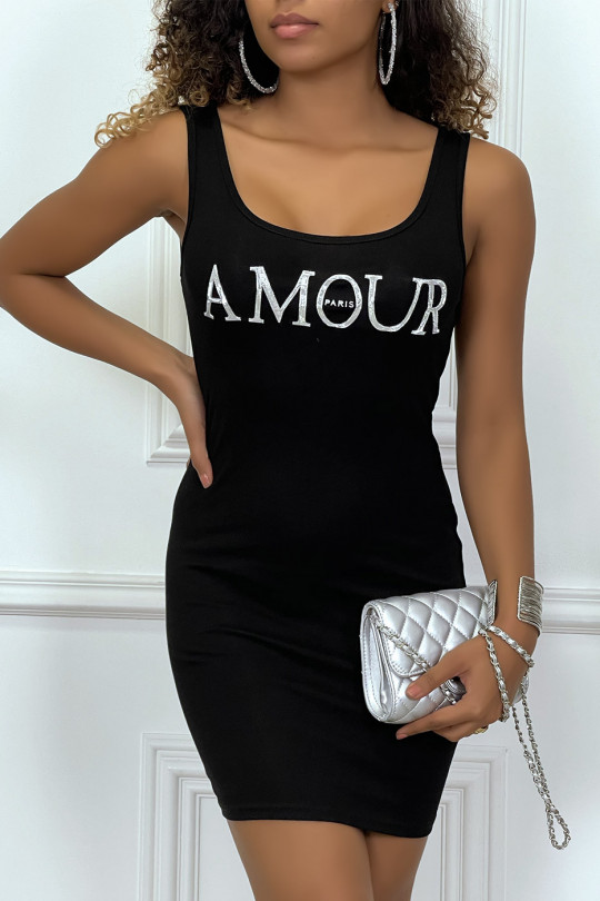 Robe débardeur noire écriture AMOUR - 2 Robe débardeur noire écriture AMOUR - 2