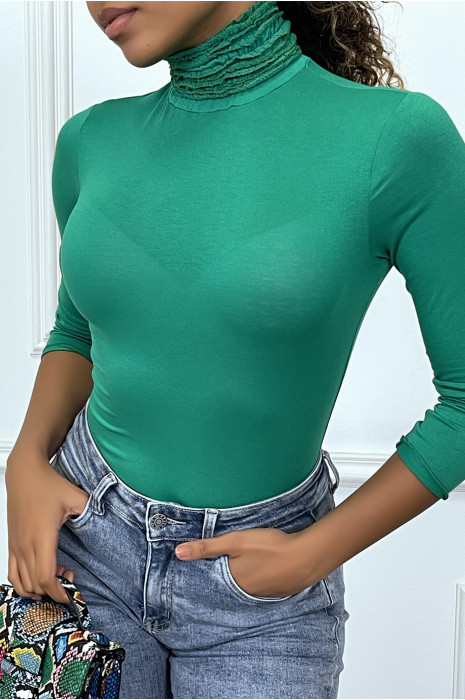 Sous pull vert avec détail col roulé froncé - 2