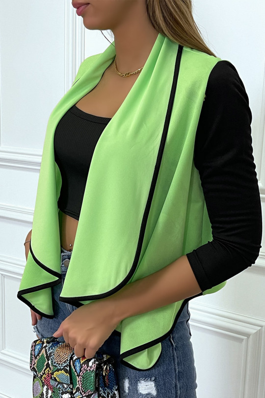 Lime and black blazer with lapel collar and elastic at the back - 2